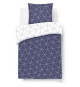 Parure Housse de couette - VISION - Hugo - Parure réversible - 140 x 200 cm - 1 taie assortie 65 x 65 cm - Bleu / Blanc - 100…