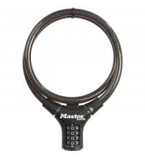 Antivol Vélo - MASTER LOCK - 8229EURDPRO - 90 cm de câble - Noir - Acier torsadé