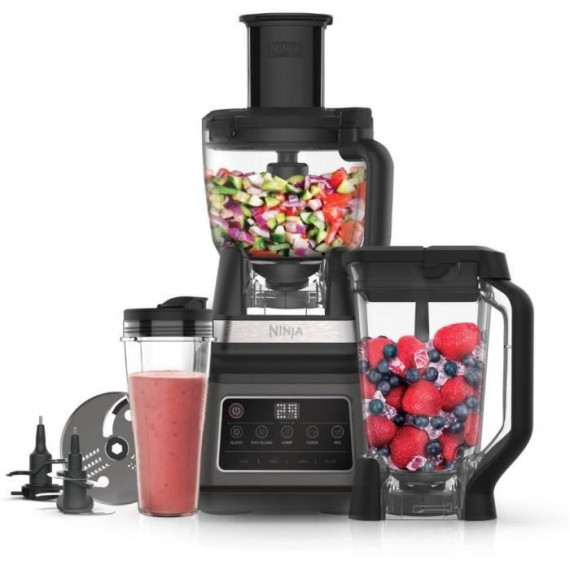 Robot de cuisine - NINJA - BN800EU - 3-en-1 - 1200 W - Auto-iQ - Noir et argent