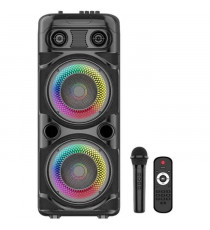 Enceinte Karaoké lumineuse - INOVALLEY - KA123-XXL - Bluetooth V5.0 - 75 cm - 900 W - Noir