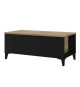 Table Basse avec Plateau Relevable - Noir/Chene - L 100 x P 50/72 x H 42/55 cm - EVAN