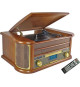 INOVALLEY RETRO29E-N Chaîne Hifi vinyle style rétro - Bluetooth 5.0 - 2x20W - Lecteur CD / K7 audio - Radio FM - Port USB 2.0