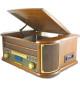 INOVALLEY RETRO29E-N Chaîne Hifi vinyle style rétro - Bluetooth 5.0 - 2x20W - Lecteur CD / K7 audio - Radio FM - Port USB 2.0