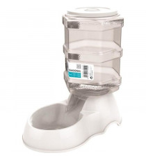 M-PETS Distributeur de croquettes Hexagonal - 3500ml - Blanc - Pour chien