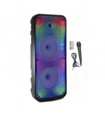 Enceinte Karaoké lumineuse - INOVALLEY - KA25-FIRE - Bluetooth V5.0 - 64 cm - 850 W - Noir