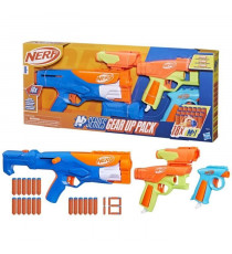 NERF Pack 3 blasters N Series Gear Up, pistolet a fléchettes, 18 fléchettes Nerf N1 compatibles uniquement avec les blasters …