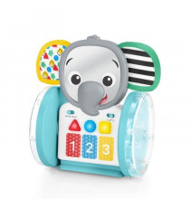 BABY EINSTEIN Jouet a roulettes Petit Eléphant, Musique et Lumieres, Interactif et Multilingue, Développement de la motricité