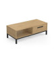 Table basse 1 tiroir / 1 niche - CRAFT - Rectangulaire - Chene Hamilton / Noir - 110,4 x 50 x 36,9 cm - DEMEYRE