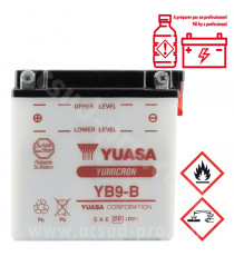 BATTERIE YUASA YB9-B 12V-95Ah  PIAGGIO 50-125 FLY LIBERTY TYPHOON VESPA LX/GILERA 50-125 RUNNER/APRILIA 50 SR H2O