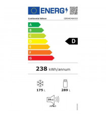 Réfrigérateur  4 portes avec distributeur d'eau - 446L - Total No Frost - L79 cm x H 180 cm - Inox - Classe D