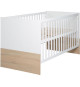 Chambre bébé duo - Lit évolutif 70 x 140 cm + Commode a langer avec plan a langer inclus - ROBA - Bicolore blanc / décor chen…