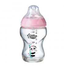 TOMMEE TIPPEE Biberon en Verre Closer to Nature, 250ml, Bleu Décoré
