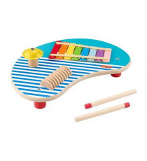 Fisher-Price-Table musicale en bois avec instruments de percussion HXT91