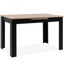 Table extensible - BIRMINGHAM - 80A - Ouverture synchonisée automatique - Chene / noir -  6 / 8 personnes - 125-165 x 75 x 80 cm
