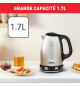 TEFAL Bouilloire électrique 1,7 L, 2400 W, 7 températures réglables, Maintien au chaud 60 min, Inox, Express Control KI240D10