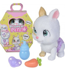 Smoby - Pamper Petz - Lapin a adopter - 4 accessoires - Articulé - Bois et fais pipi - Certificat d'adoption - Des 3 ans