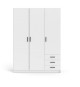 Armoire VEGA - Décor Blanc mat - 3 portes + 3 tiroirs - L 147 x P 49,6 x H 200,4 cm - TVILUM
