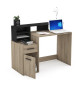 Bureau avec rangements - DELPHI - Chene/noir - L126,2 x P59.8 x H93.5cm - DEMEYERE