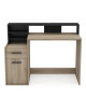 Bureau avec rangements - DELPHI - Chene/noir - L126,2 x P59.8 x H93.5cm - DEMEYERE
