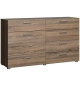 Commode  NASH 8 tiroirs - Décor Noir et Chene truffe - L 140 x P 40 x H 82 cm - TVILUM