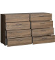Commode  NASH 8 tiroirs - Décor Noir et Chene truffe - L 140 x P 40 x H 82 cm - TVILUM