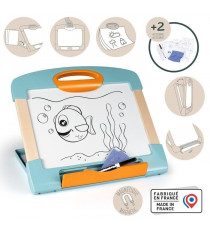 Smoby - Ardoise nomade - 3 utilisation différentes - Inclus : 1 feutre effaçable,  4 coloriages et 1 chiffon - Fabriqué en Fr…