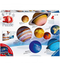 Puzzle 3D Systeme solaire - Ravensburger - Puzzle enfant 3D éducatif - sans colle - 8 planetes - 522 pieces - Des 6 ans