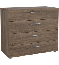 TVILUM Commode 4 tiroirs - Chene Truffe - L 80 x P 40 x H 68,5 cm - TYHJA