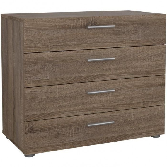 TVILUM Commode 4 tiroirs - Chene Truffe - L 80 x P 40 x H 68,5 cm - TYHJA