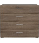TVILUM Commode 4 tiroirs - Chene Truffe - L 80 x P 40 x H 68,5 cm - TYHJA