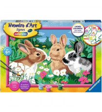 Numéro d'art - grand format - Lapins dans le pré - Ravensburger - Kit complet de Peinture au numéro - Des 7 ans
