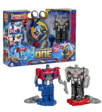Pack de 2 figurines Optimus Prime (Orion Pax) et Megatron (D-16) de 11 cm, jouets des 6 ans, Transformers One Robot Battlers