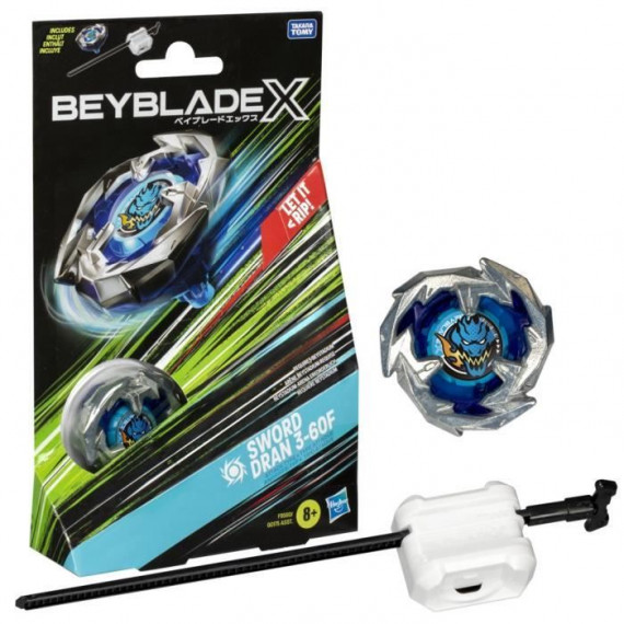 Beyblade X, Starter Pack Sword Dran 3-60F avec toupie de compétition a rotation droite de type attaque et lanceur, a partir d…