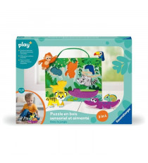 Ravensburger -PLAY + - Puzzle en bois sensoriel et aimanté Dans la jungle  - Des 1 an- version française - 34017