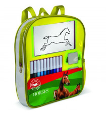 Sac a dos garni - MULTIPRINT - 24895 - 4 tampons Les Chevaux