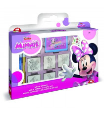 Coffret de tampons - MULTIPRINT - 7866 - Minnie - 7 tampons bois et latex, feutres Giotto, album coloriage