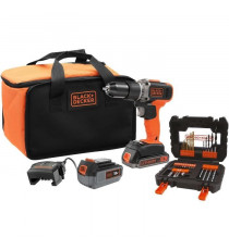 Perceuse a percussion sans fil - BLACK & DECKER - BCD003ME2SA-QW - 18 V - 1 Batterie 4 Ah + 1 Batterie 2,5 Ah