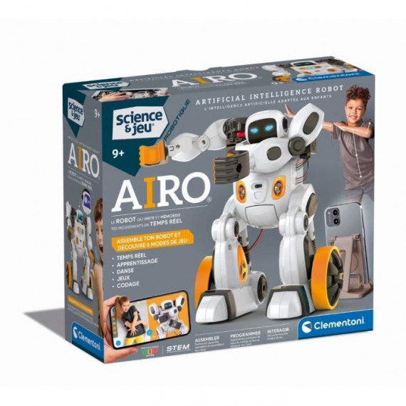CLEMENTONI - AIRO, Robot a intelligence artificielle - Reconnait les gestes et les voix - Se déplace - Application dédiée ave…