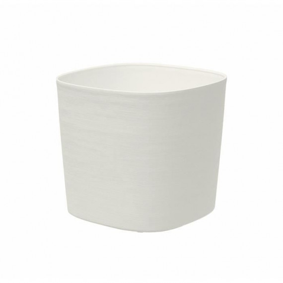 Pot avec réserve d'eau - GARDEN ID Respect - Blanc 20 x 20 cm - avec 100% déchets ménagers et 100% recyclable -  Surface stru…