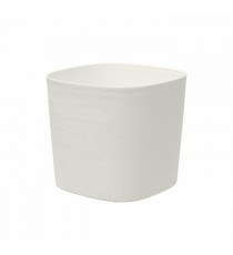 Pot avec réserve d'eau - GARDEN ID Respect - Blanc 30 x 30 cm - 100% déchets ménagers - 100% recyclable - Surface structurée.