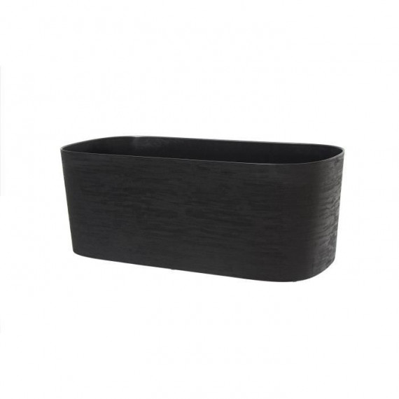 Jardiniere + réserve eau - GARDEN ID Respect - Noir-Anth 50 x 17 cm - 100% déchets ménagers - 100% recyclable - Surface struc…