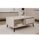 Table basse - ARONA - Rectangulaire - Capuccino / Noir - Sur pieds - 94 x 40 x 55 cm