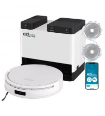 EZICLEAN All In One Z12 Ultra - Robot aspirateur laveur connecté avec base de vidage - 270 min - 14,4 V - 1,8 L - Blanc