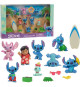 Figurines et accessoires - LICENCE /STITCH - Coffret Deluxe - 13 figurines et accessoires, Stitch dans 5 poses, planche de surf