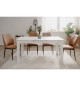 Table extensible - BIRMINGHAM - 80B - Ouverture synchonisée automatique - Décor blanc -  8 / 10 personnes - 160-200 x 75 x 80 cm