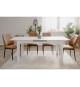Table extensible - BIRMINGHAM - 80B - Ouverture synchonisée automatique - Décor blanc -  8 / 10 personnes - 160-200 x 75 x 80 cm