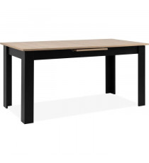 Table extensible - BIRMINGHAM - 80B - Ouverture synchonisée automatique - Chene / noir - 8 / 10 personnes - 160-200 x 75 x 80 cm