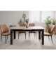 Table extensible - BIRMINGHAM - 80B - Ouverture synchonisée automatique - Chene / noir - 8 / 10 personnes - 160-200 x 75 x 80 cm