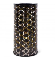 Lampe solaire - GARDEN ID Colonne - Or-Noir Ø15 H30 cm - 6 a 8h lumiere - Bouton marche/arret - Batterie rechargeable AAA.