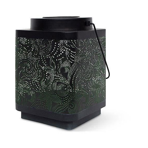Lanterne solaire - GARDEN ID Attract - Vert 11 x 11 h15 cm - 6 a 8h autonomie - Mobile - Bouton on/off.